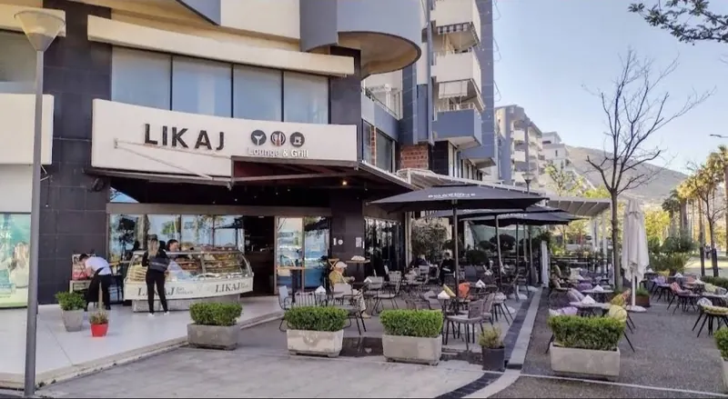 The Likaj storefront and terrace on the Lungomare